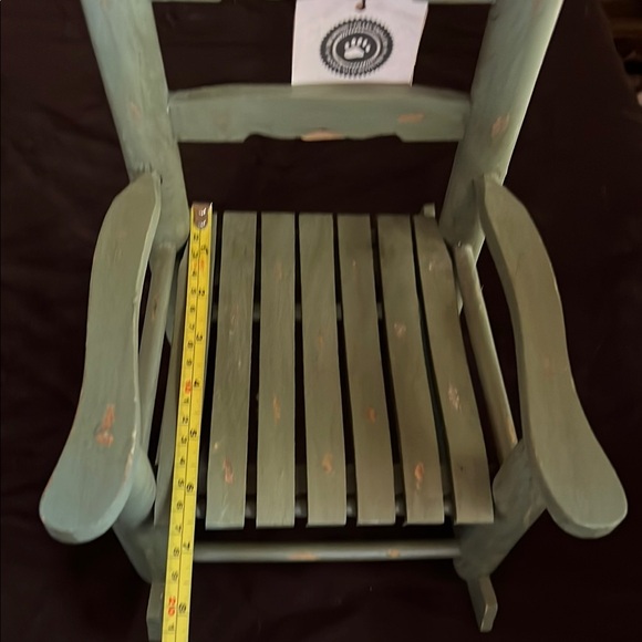 Rustic Green Wooden Rocking Chair - Picture 6 of 6